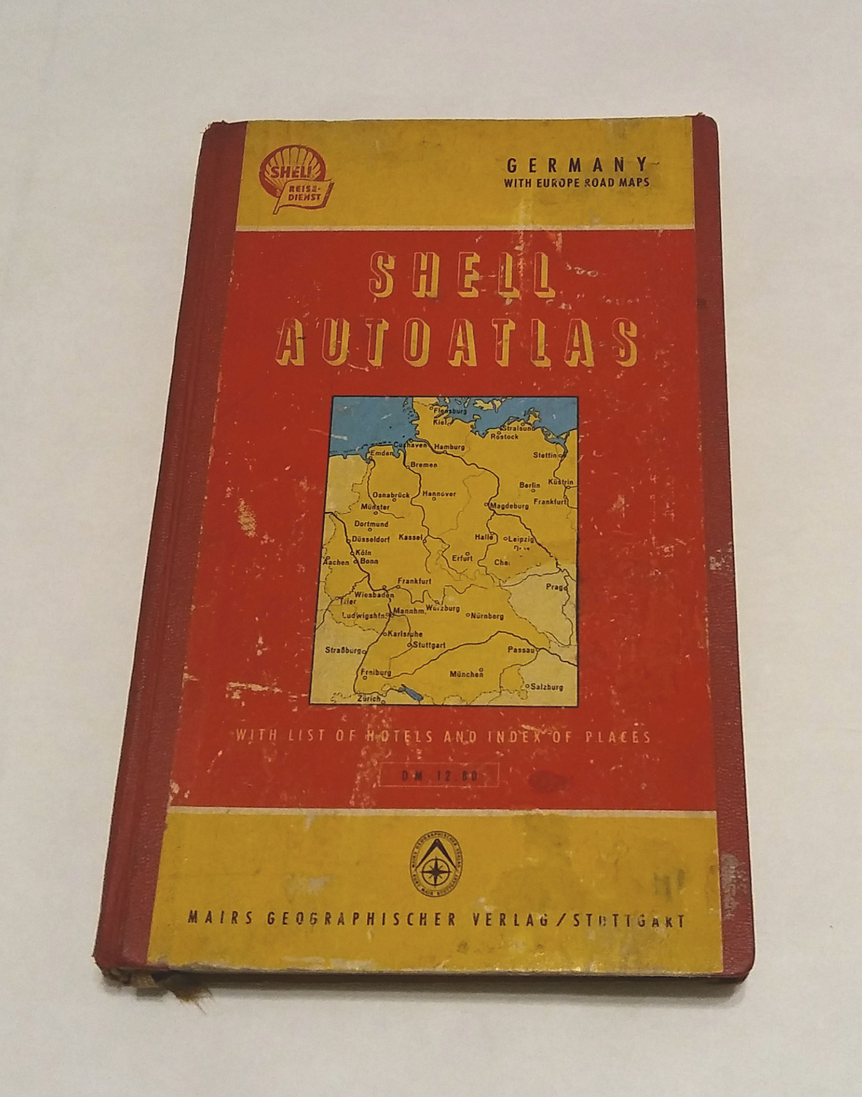 SHELL OIL-AUTOATLAS-GERMANY-ROADWAYS-1954-EXCELLENT MAPS