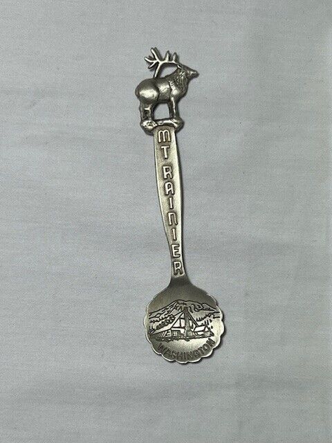 VTG Pewter Mount Rainier Washington Souvenir Spoon FORT