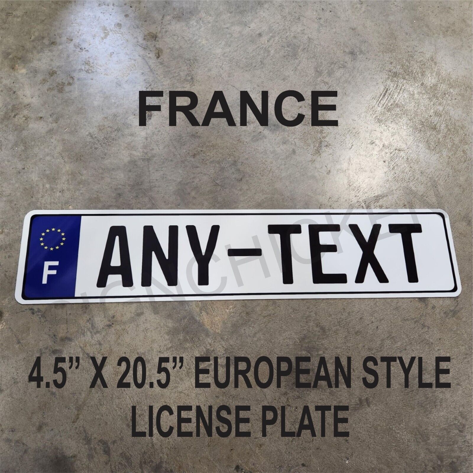 FRANCE, FRENCH, EURO European license plate, ANY TEXT, CUSTOM,