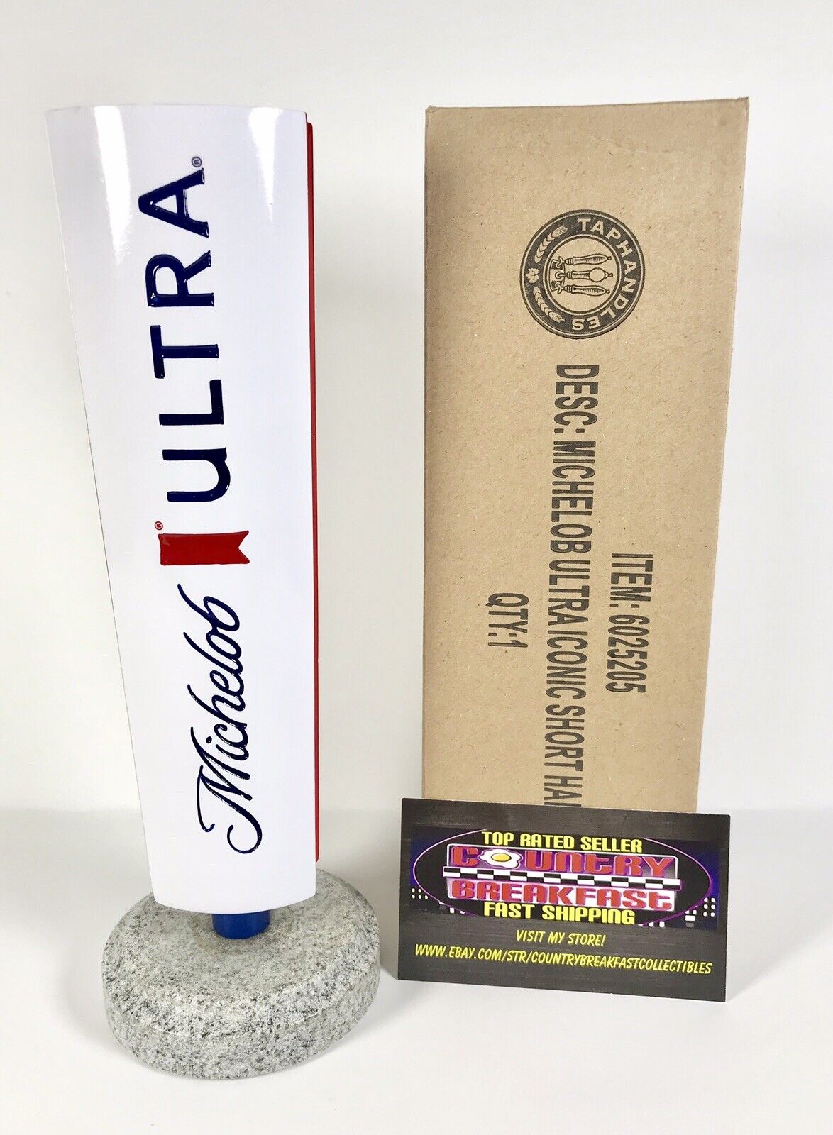Michelob Ultra Ribbon Logo Beer Tap Handle 8” Tall - Brand New In Box