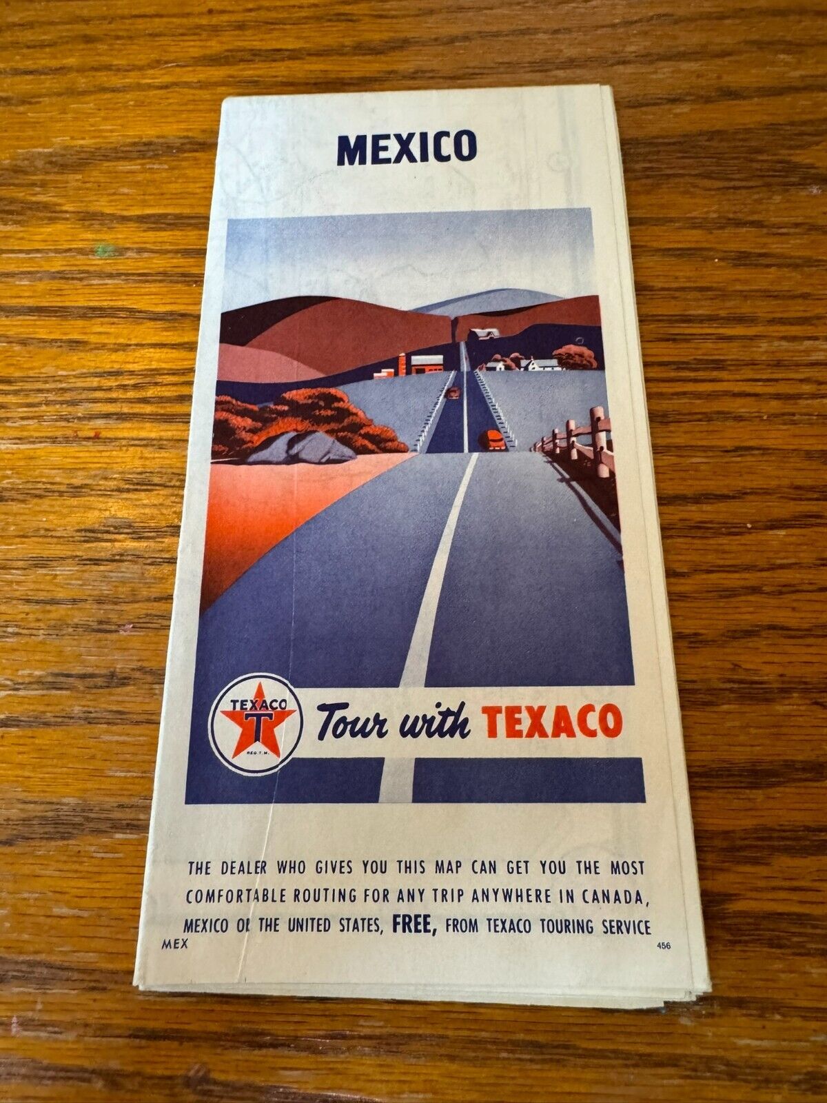 1956 Vintage Texaco Map of Mexico