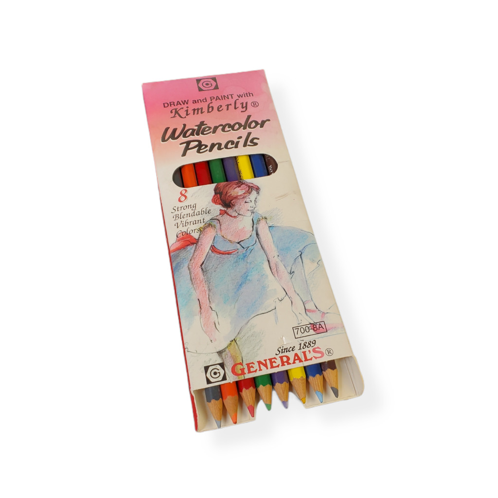 Generals Kimberly Watercolor Pencils 8 Blendable Vibrant Colors  Vtg