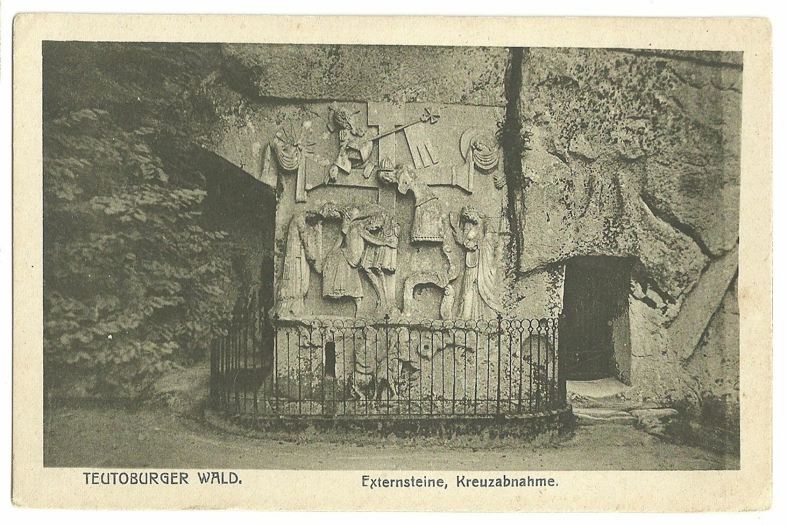 Germany Old Postcard Teutoburger Wald Externsteine Kreuzabnahme