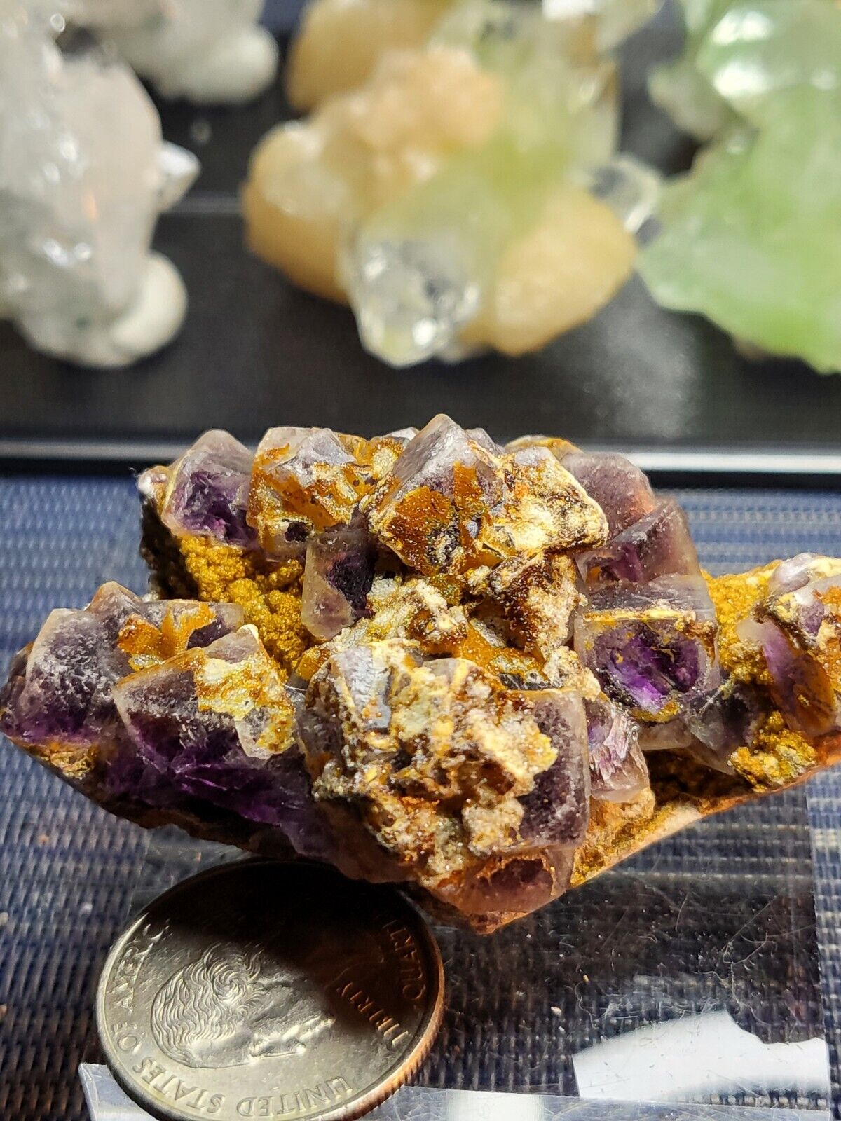NATURAL Purple Cubic Fluorite Specimen Crystal Healing cluster 