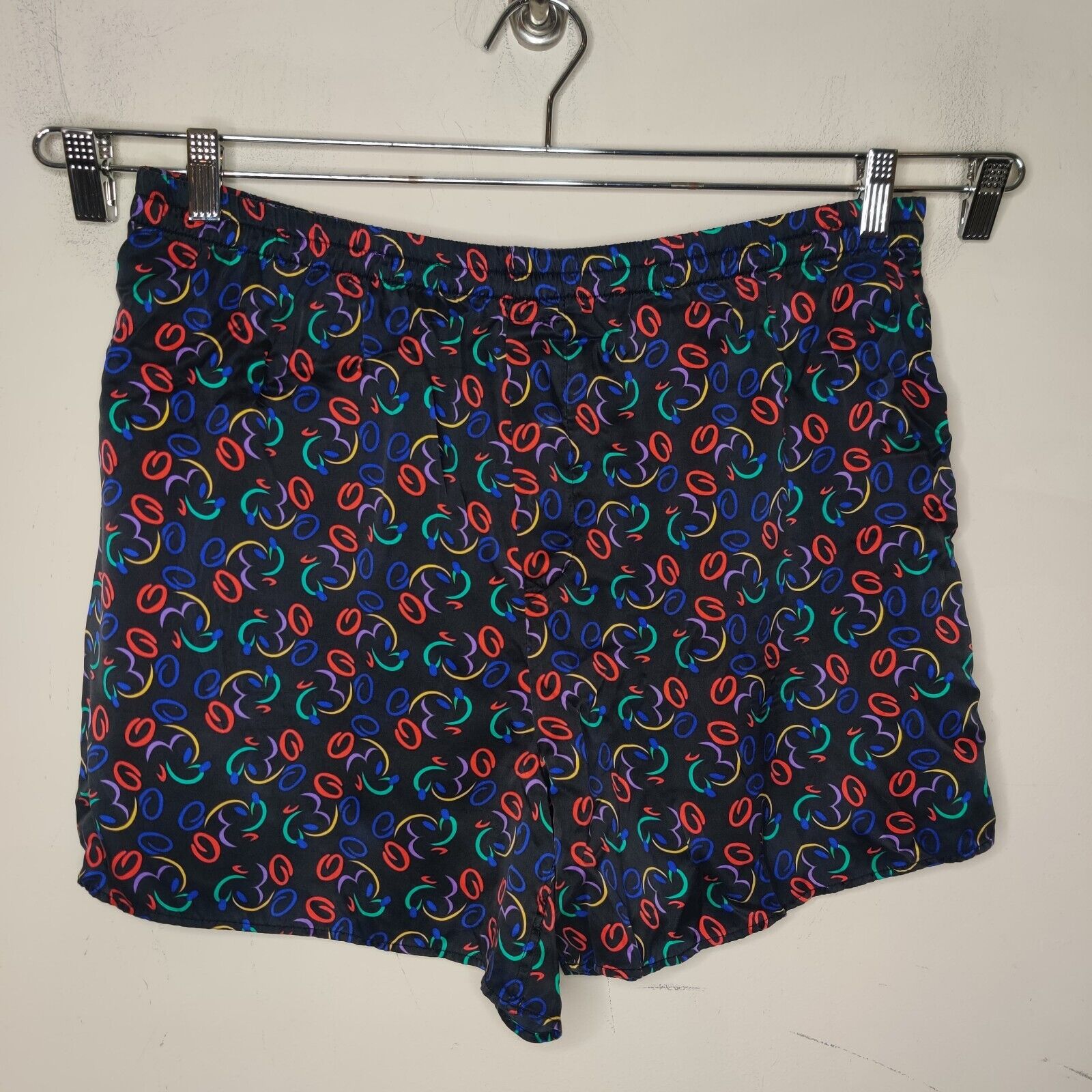 Vintage Walt Disney World Silk Shorts Boxers XL 40 - 42 Mens 90s Mickey Colorful
