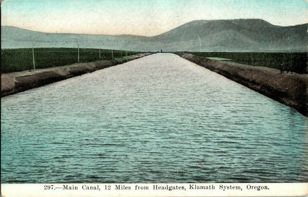 1910. MAIN CANAL, KLAMATH SYSTEM, OREGON. POSTCARD II4
