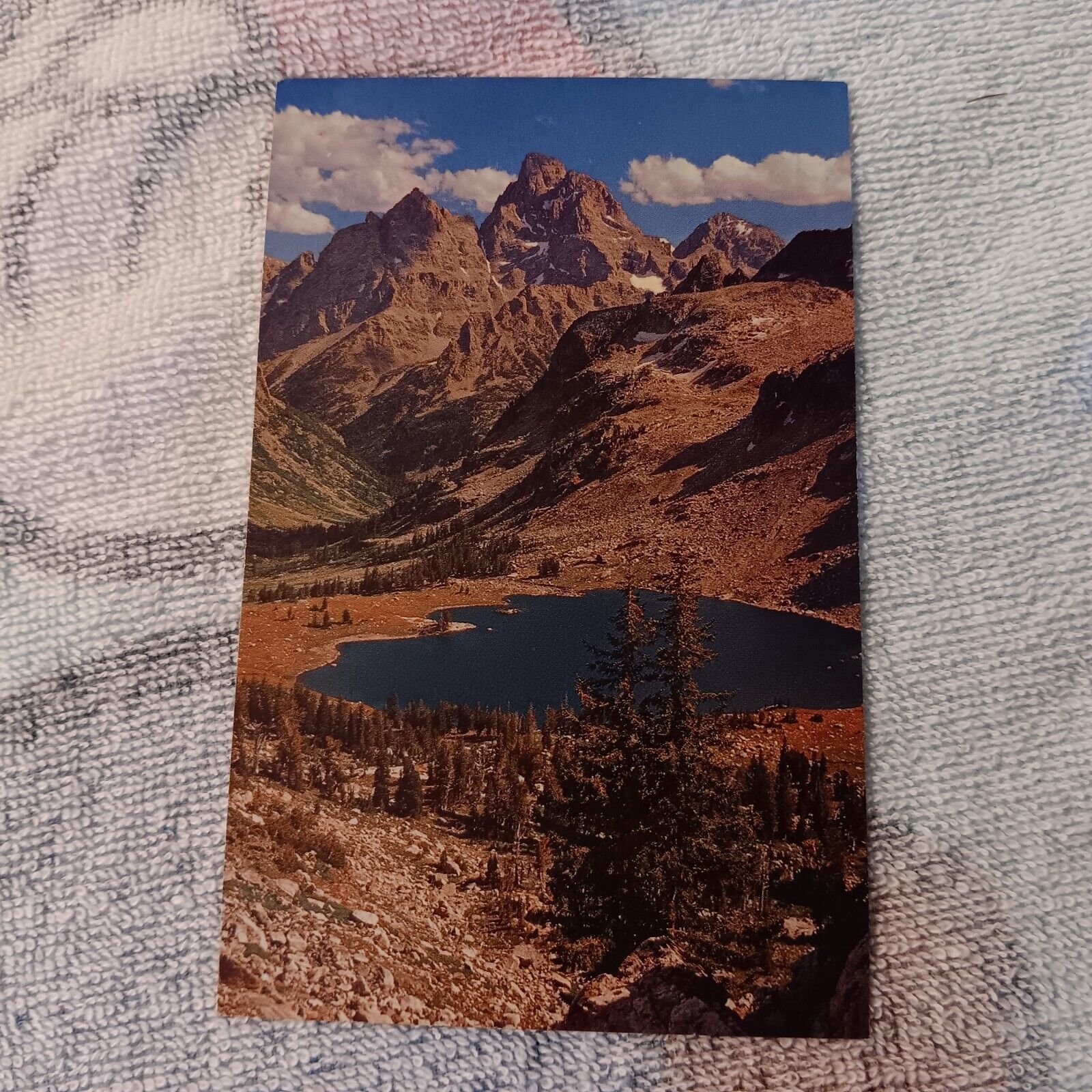 Grand Teton National Park WY-Wyoming Lake Solitude Mountains Vintage Postcard