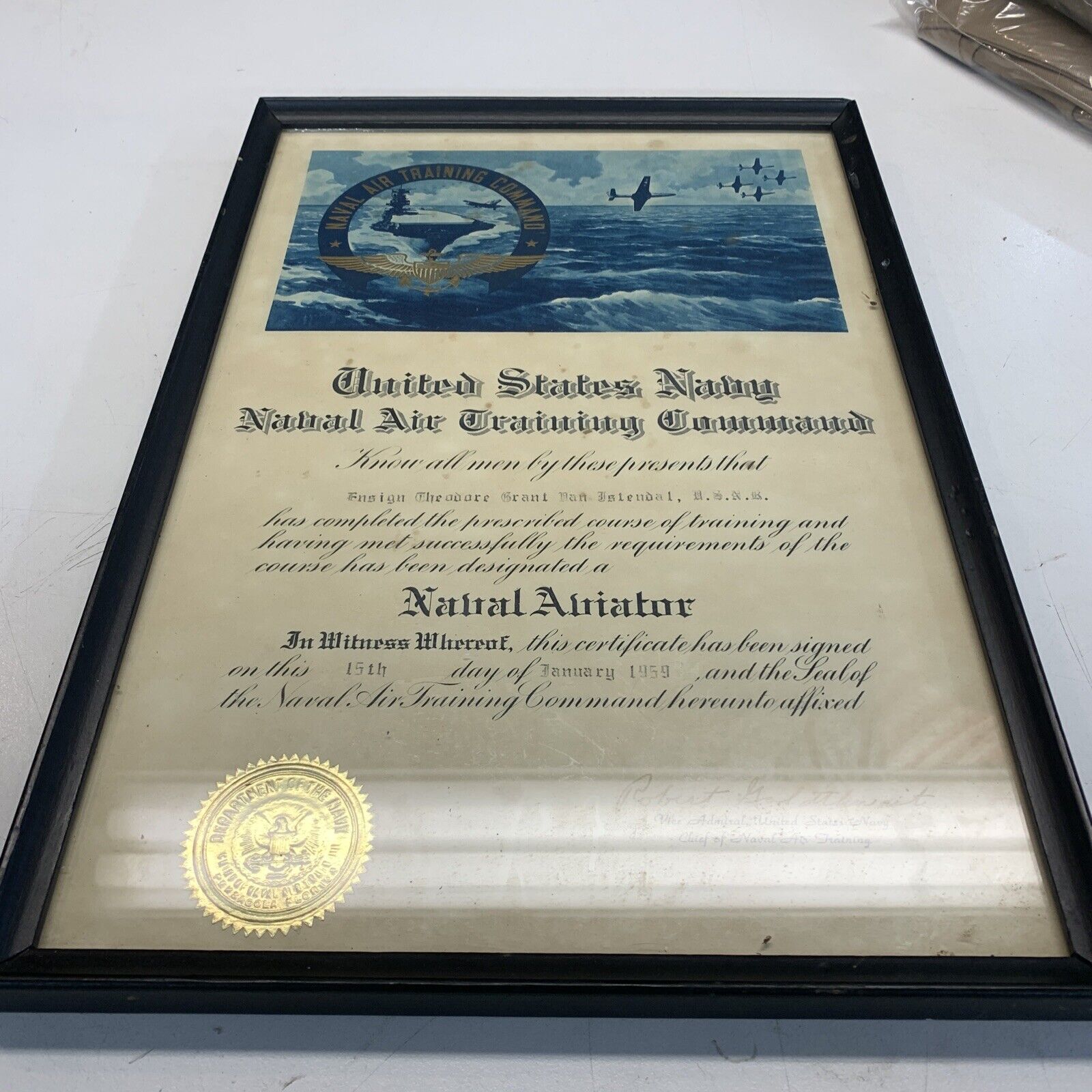 1950 US Naval Aviator Graduation Certificate