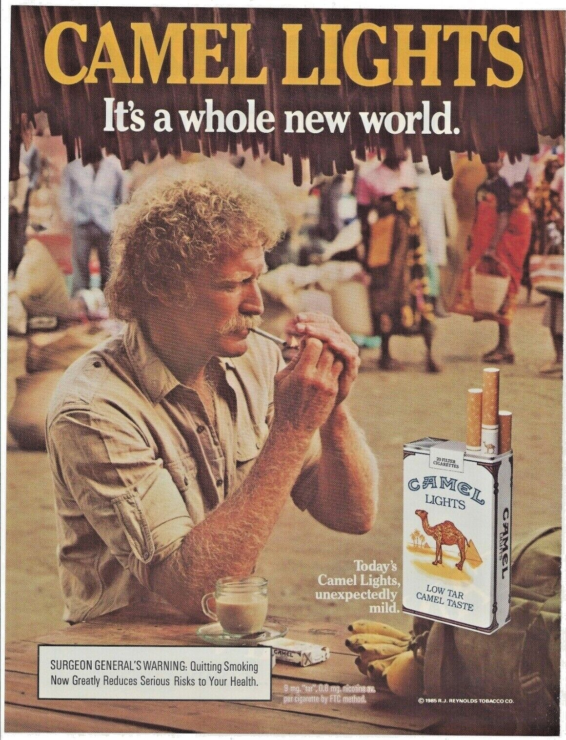 print ad poster 1985 Camel Filters Cigarettes vtg retro Man Cave bar Art