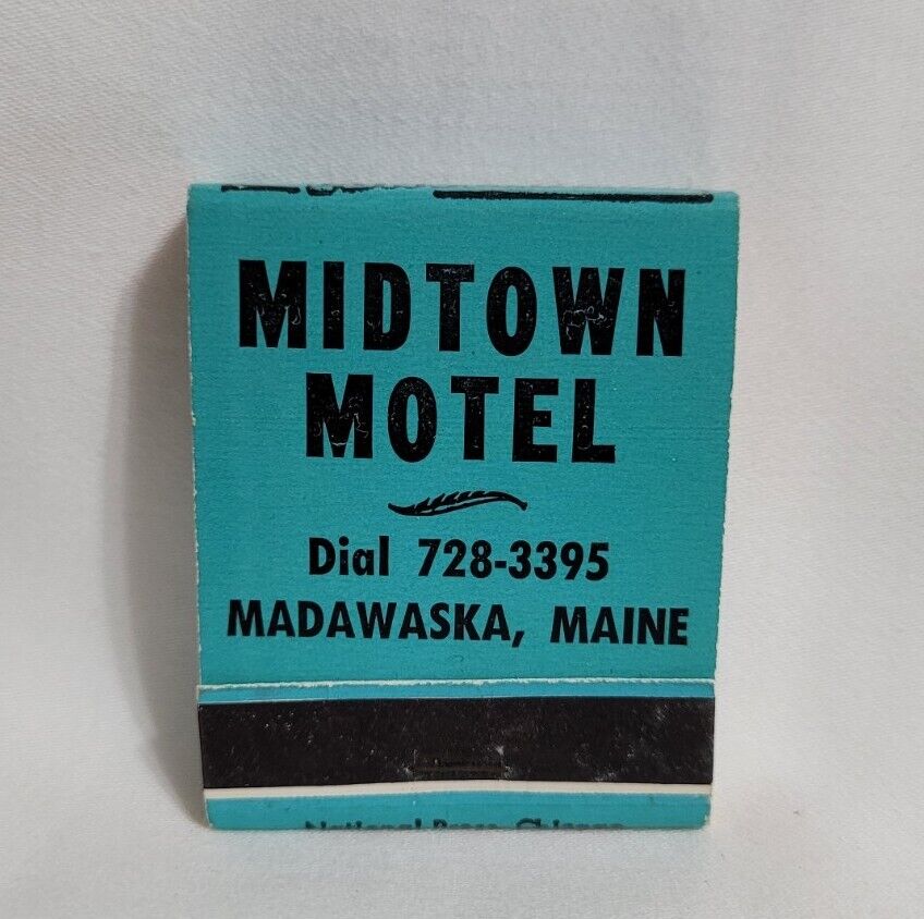 Vintage Midtown Motel Hotel Matchbook Madawaska Maine Advertising Matches Full