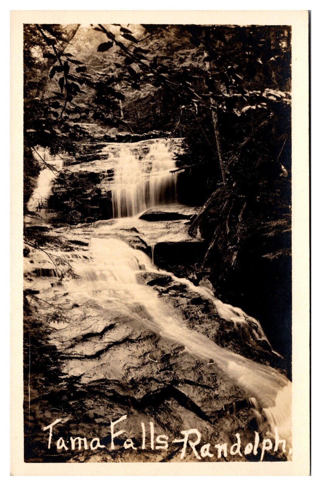 RPPC Tama Falls, Waterfalls, Landscape, Randolph, New Hampshire