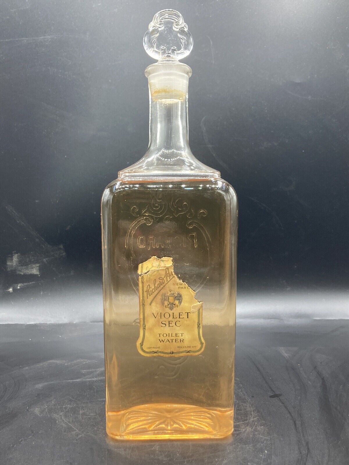RARE Antique LARGE Factice Dummy Perfume Bottle Richard Hudnut Violet Sec