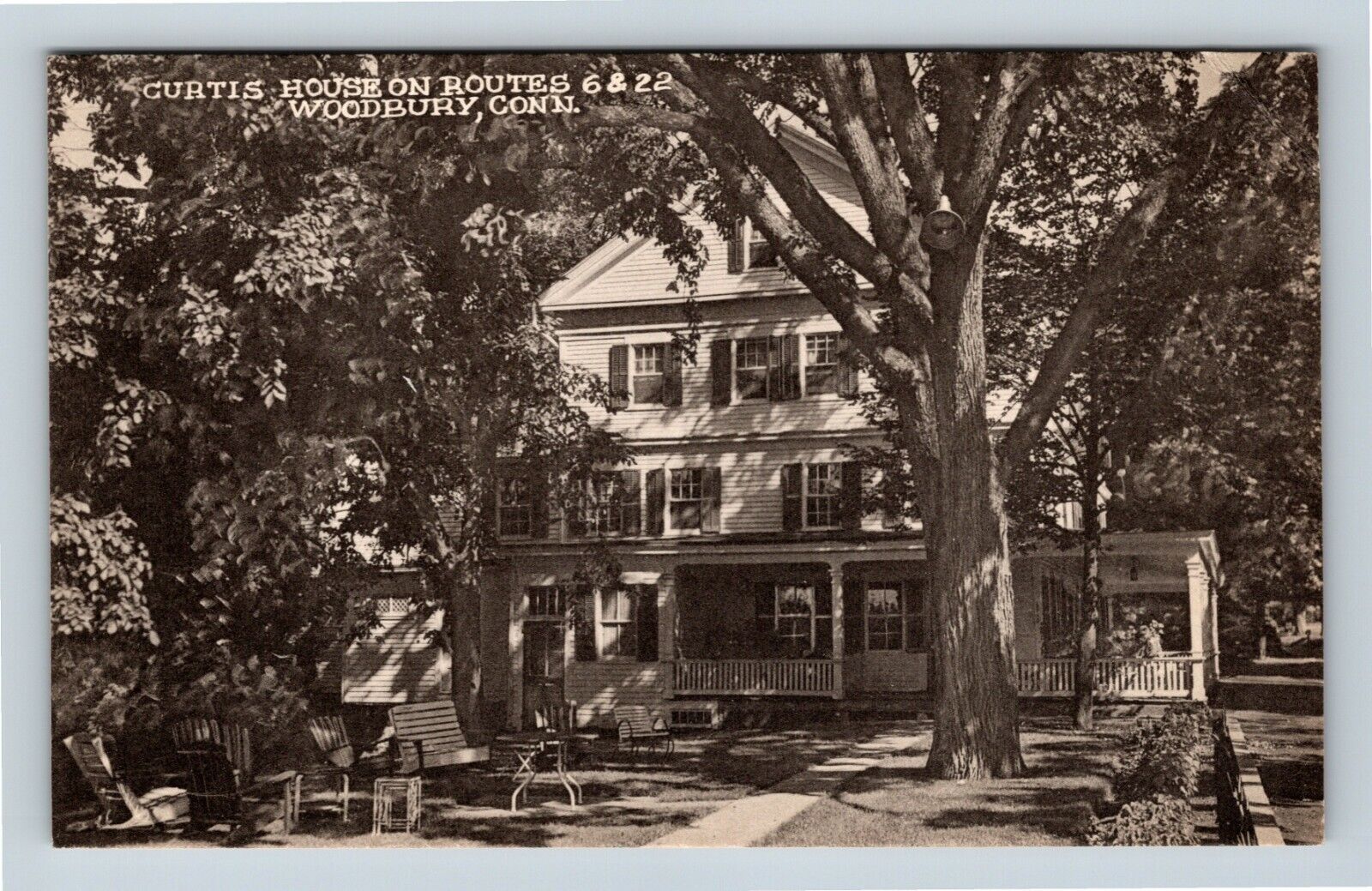 Woodbury CT, Curtis House, Restaurant & Inn, Connecticut, Vintage Postcard