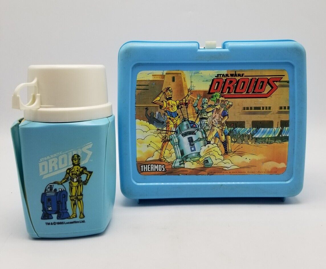 Vintage 1985 Star Wars DROIDS Cartoon Thermos Brand Lunchbox & Thermos (see pic)