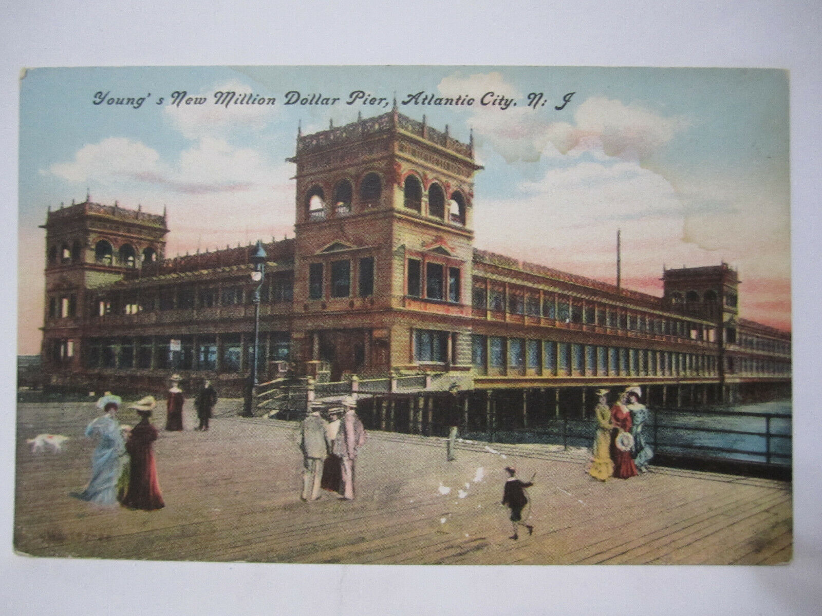 JOHN YOUNG\'S MILLION DOLLAR PIER POSTCARD ATLANTIC CITY NJ NEW JERSEY 1910