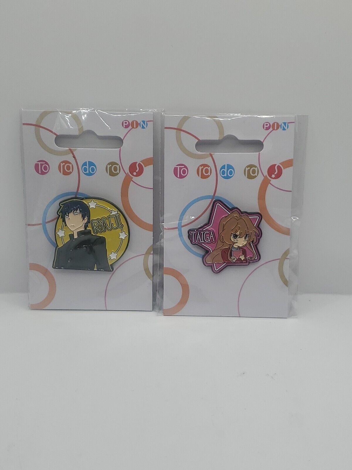 Toradora Tora Dora Ryuji & Taiga Metal Pin Set Anime Bundle Lot
