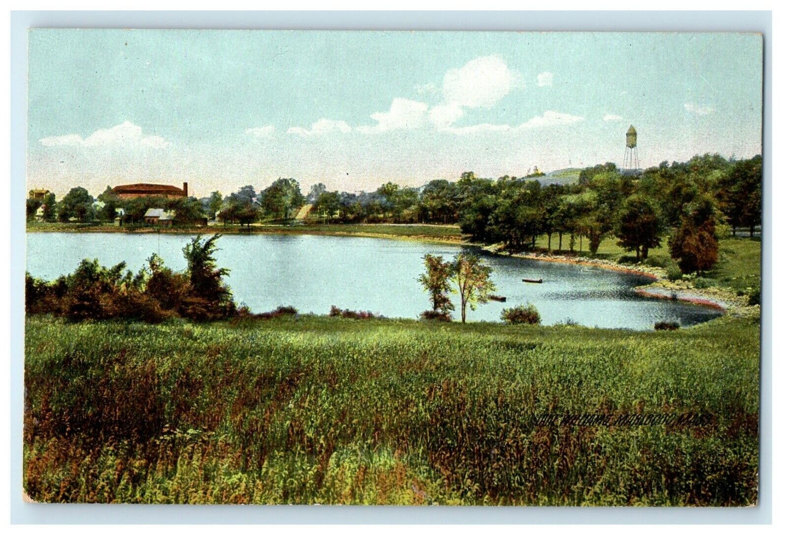 1909 Nature Scene, Lake Williams, Marlboro, Massachusetts MA Antique Postcard