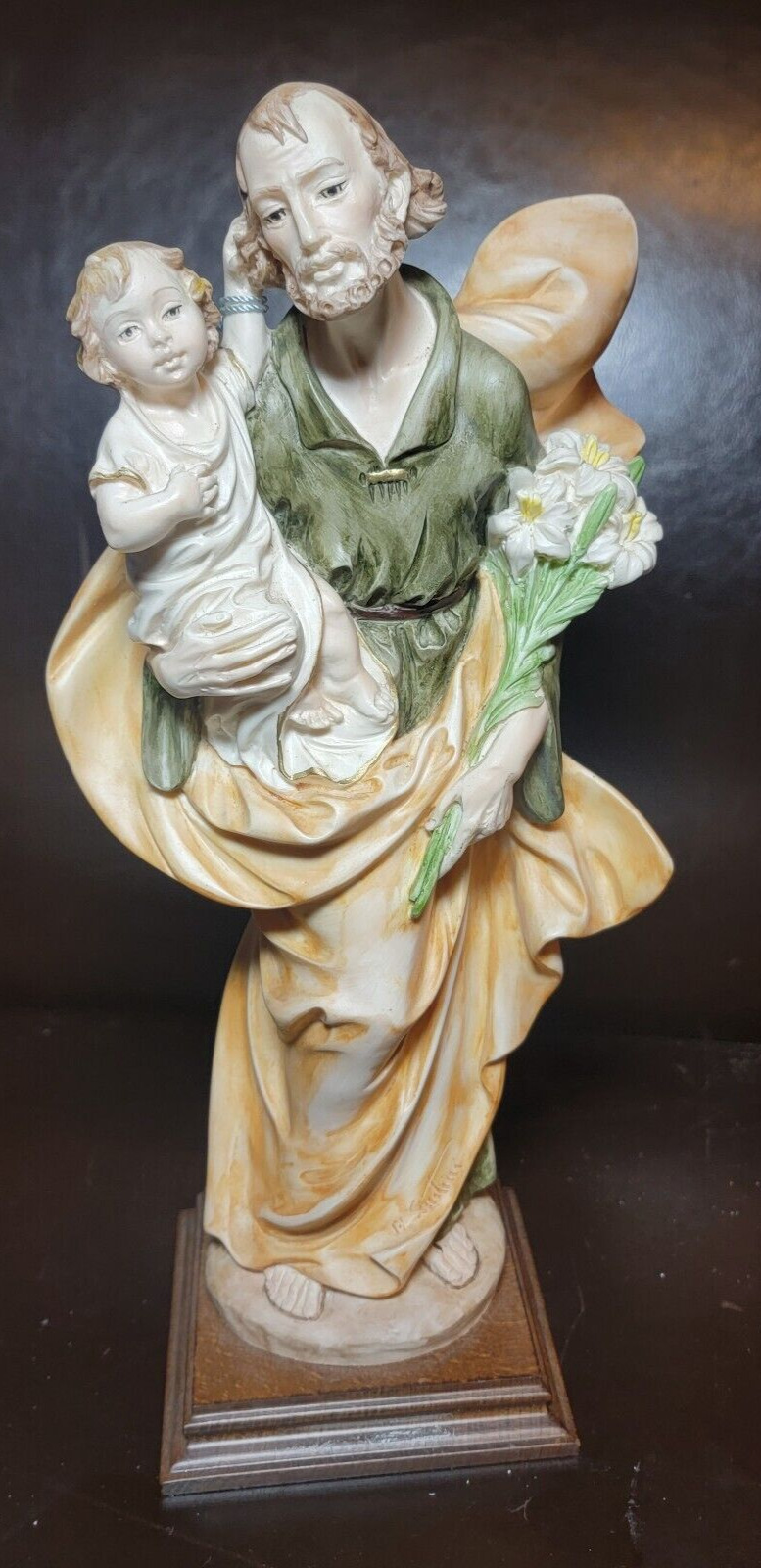 Santini St Joseph Figure Holding Jesus Statue Italy 13