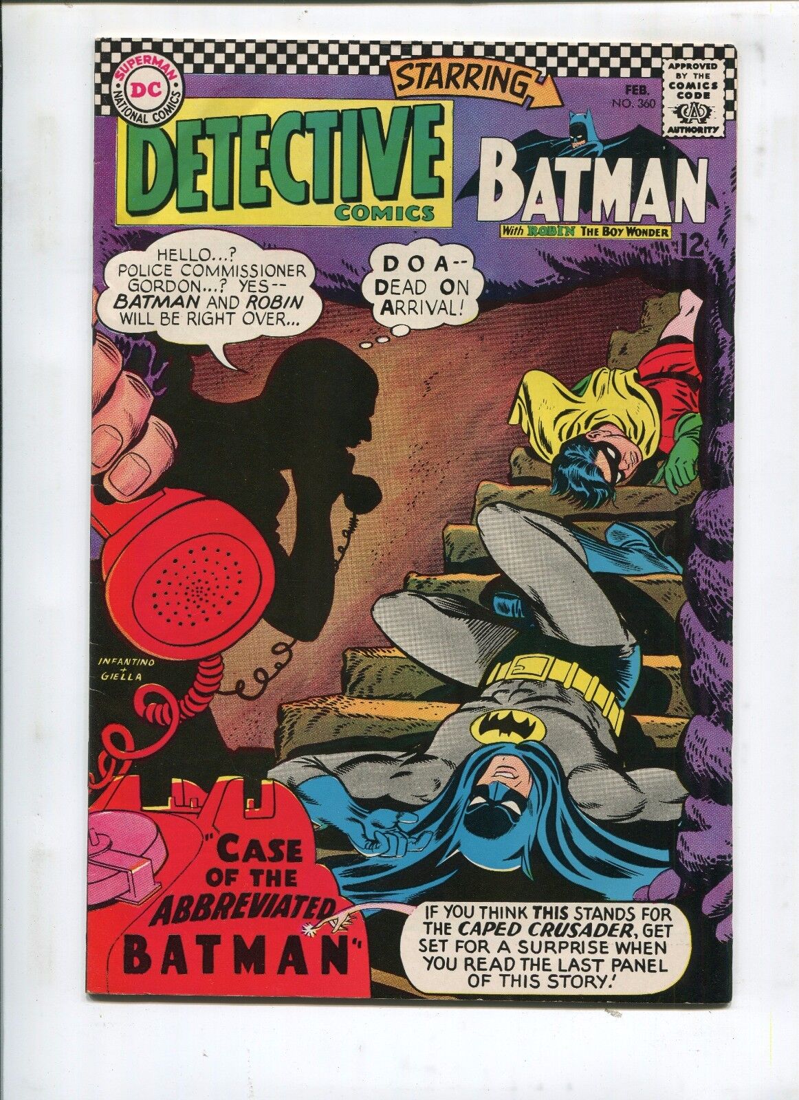 DETECTIVE COMICS #360 -THE CASE OF THE ABBREVIATED BATMAN - (8.0) 1967
