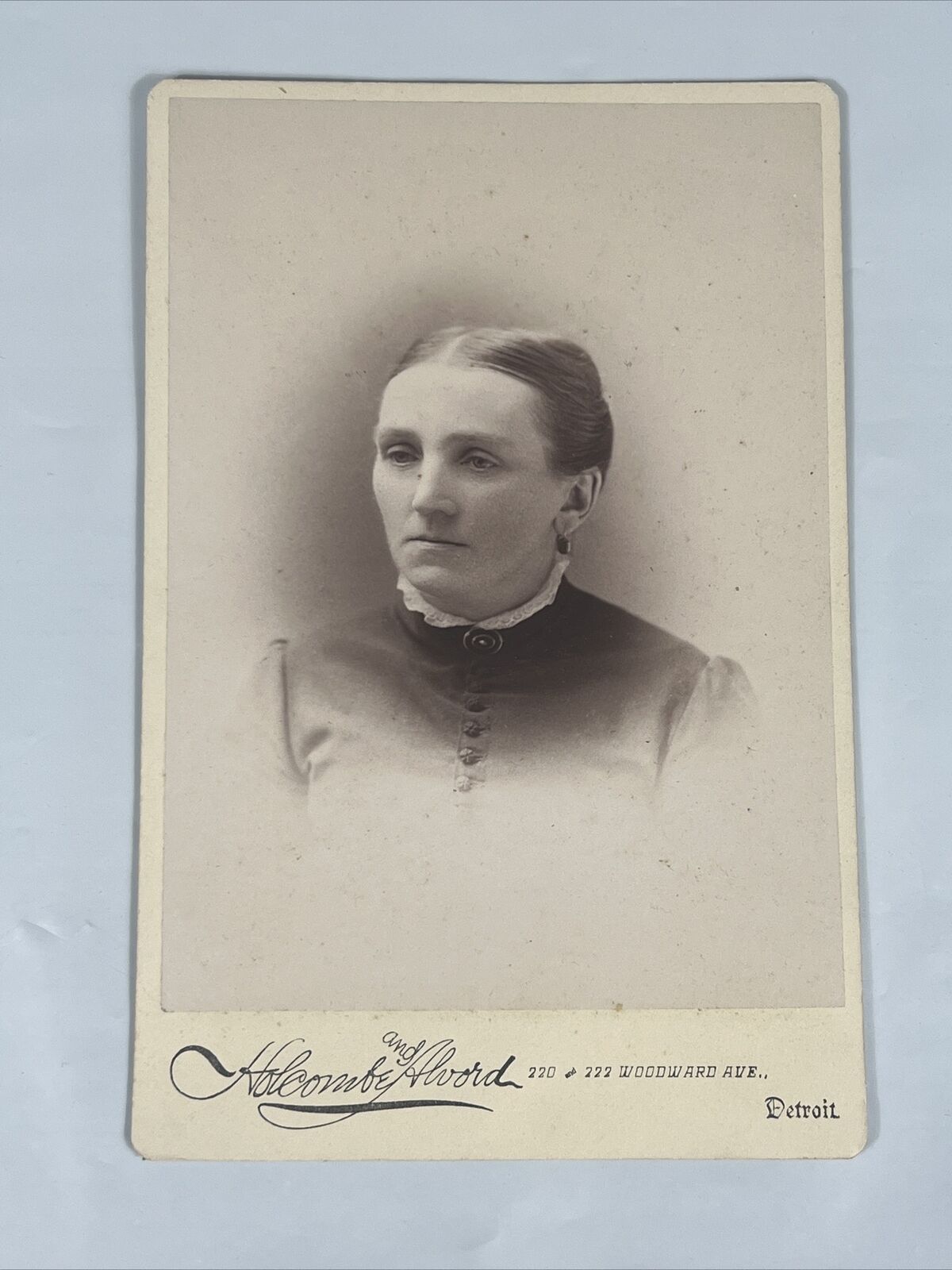 Detroit Michigan 1800’s Cabinet Card Photo Mrs. Rev. Gulach Cabinet Card Photo