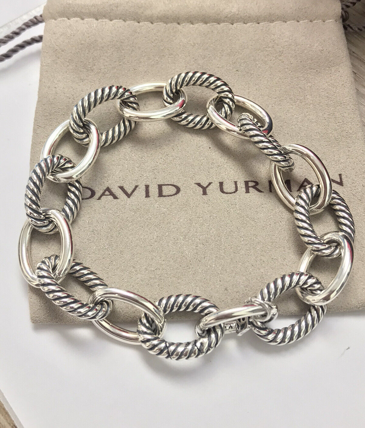 David Yurman 9.8mm Oval Link Chain, Cable  Bracelet in Sterling Silver