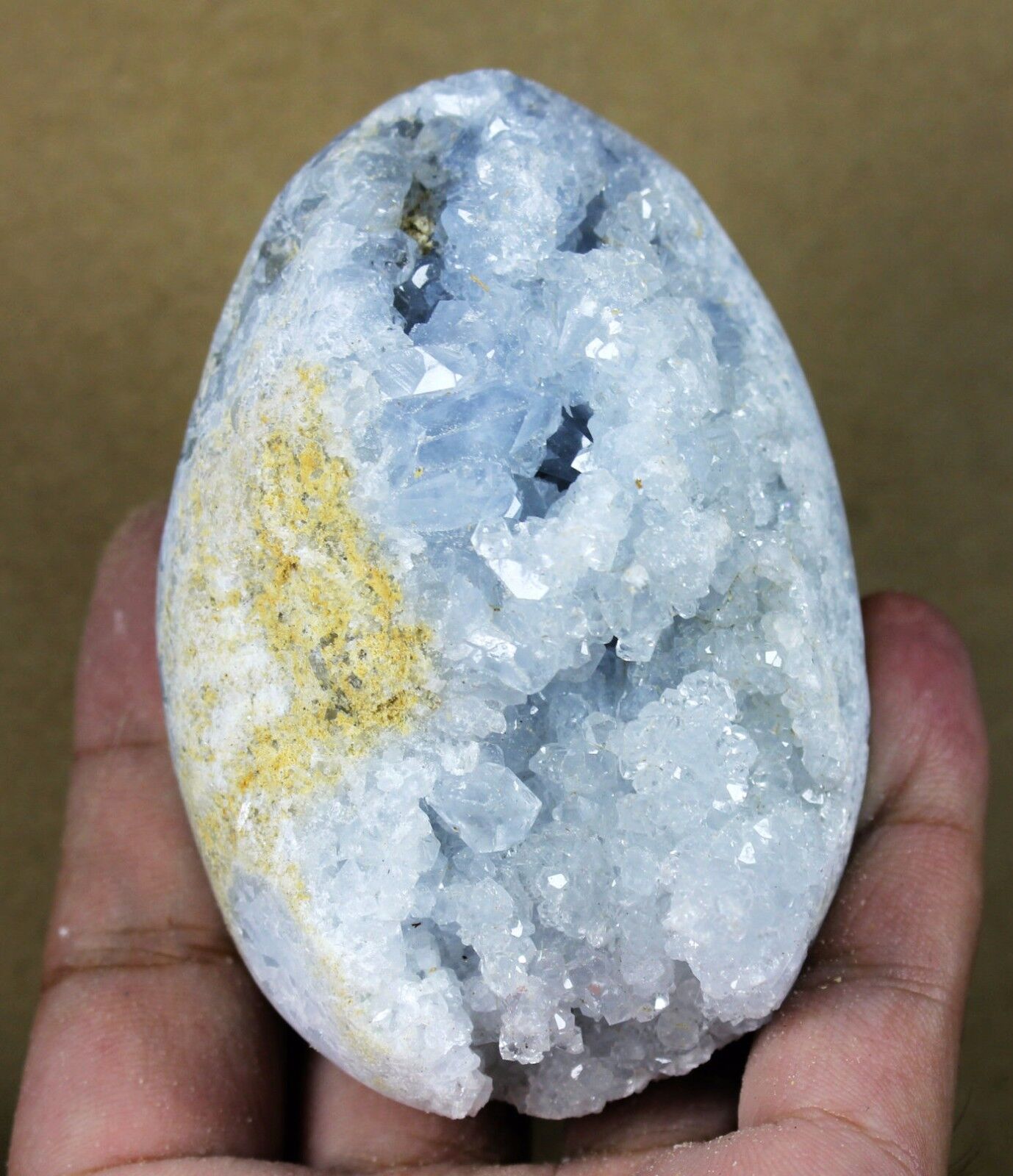 460g Rare Top Grade Gorgeous Sky Blue Celestite Egg Geode Rough Reiki Crystal