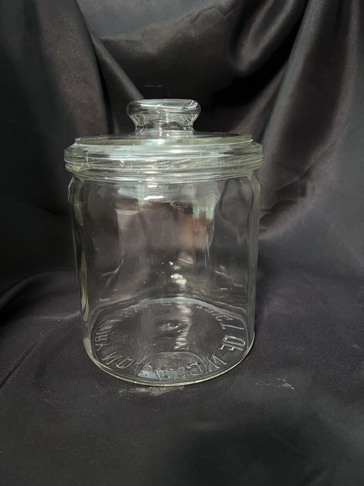 Vintage RJ Reynolds Factory No. 64 Clear Glass Tobacco Lidded Jar From N.C.