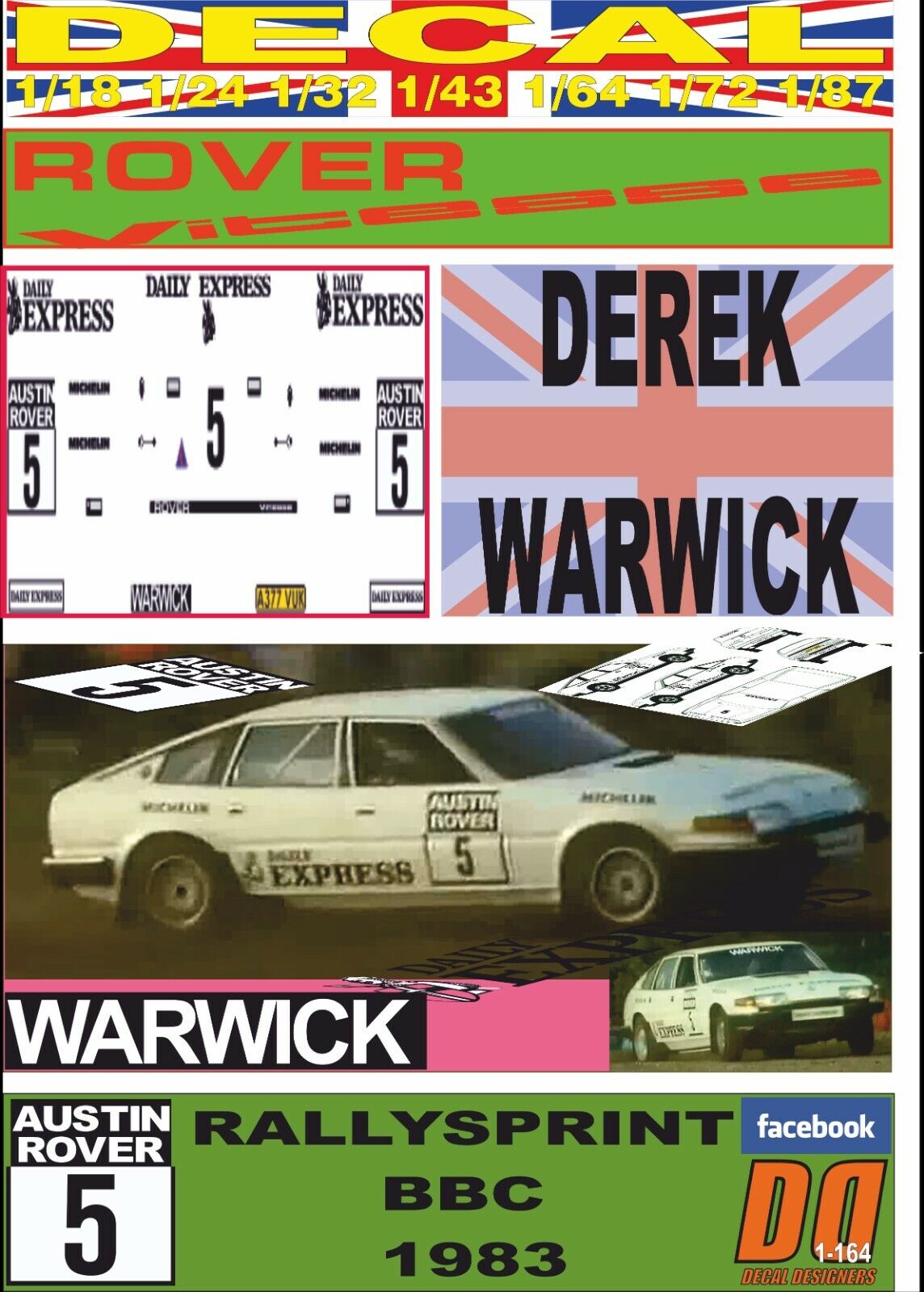 DECAL ROVER VITESSE SD1 DEREK WARWICK BBC RALLY SPRINT 1983 (12)