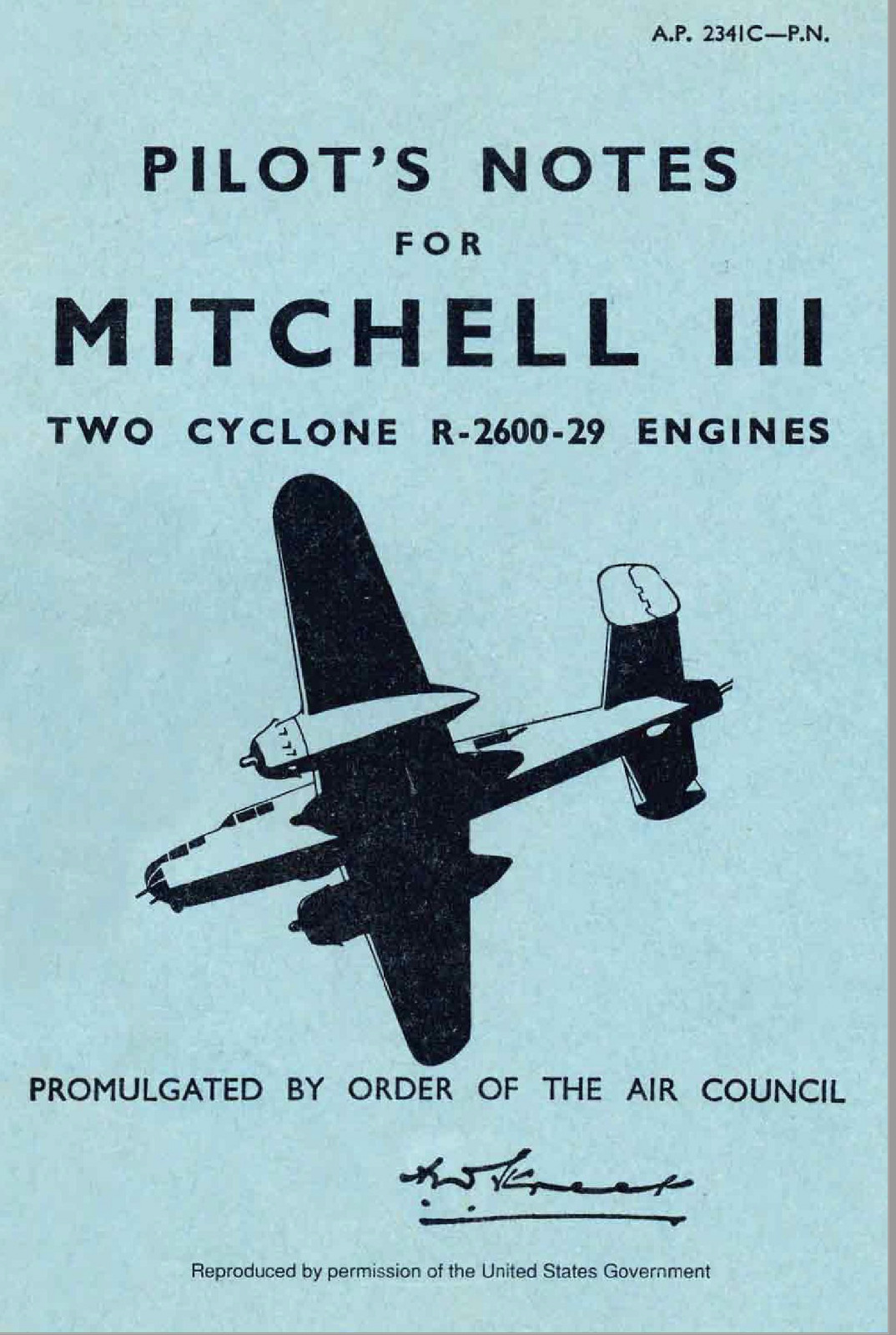 54 Page B-25 B-25J MITCHELL III Bomber Pilot\'s Notes 2341C Flight Manual on CD