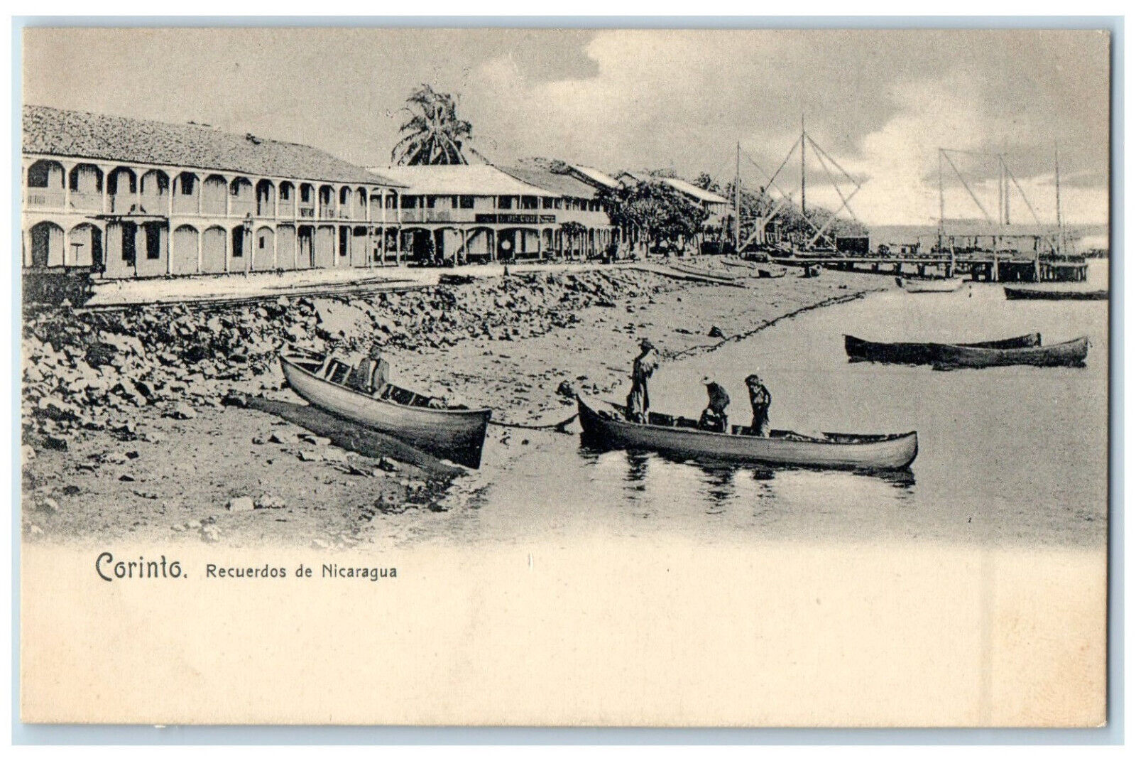 c1905 Boat at Landing Memories Of Nicaragua Corinto Nicaragua Postcard
