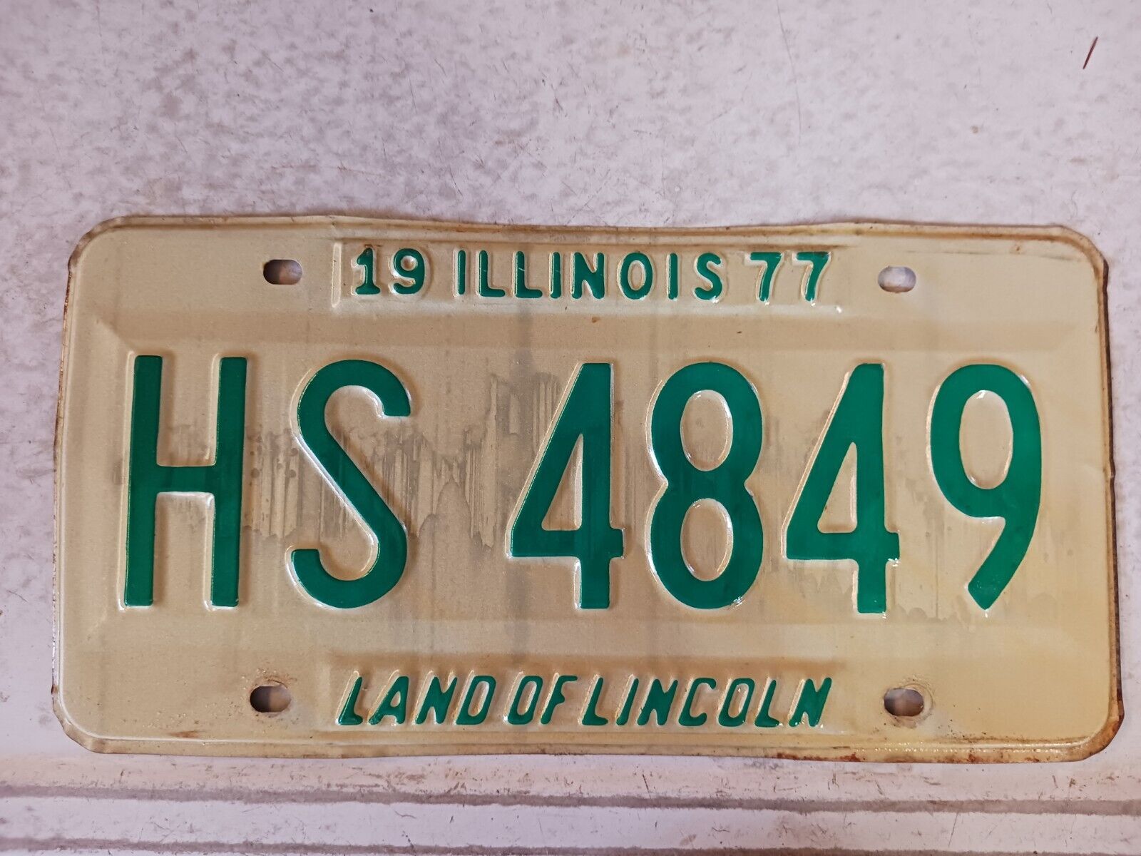 1977 Illinois License Plate HS 4849 ✅️ Land of Lincoln 
