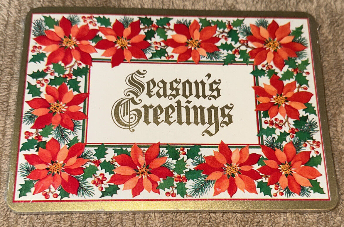Vtg American Greetings “Season’s Greetings” Poinsettia Postcards NOS