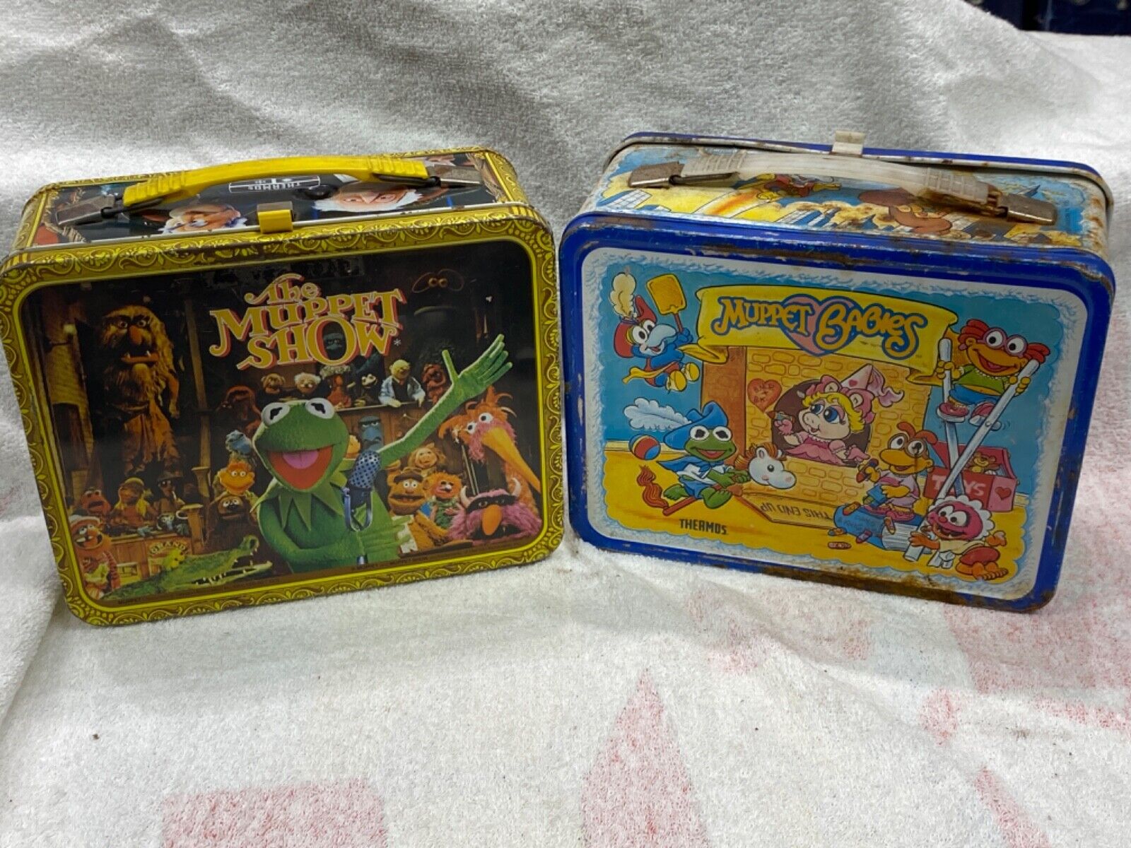 vintage the muppets show 1970-1980 muppet babies tin lunchbox without thermos