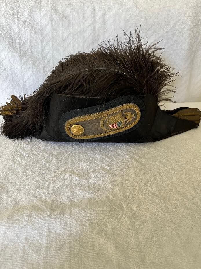 Original 1800s NY militia Officer's Bicorne Hat Chapeau De Bras antique