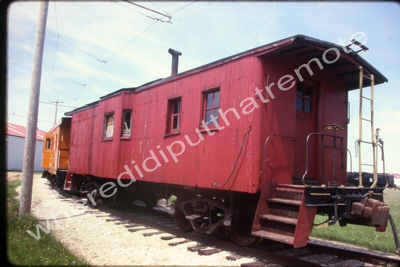 Original Slide Illinois Railway Museum Caboose Way Car Union IL 5-85