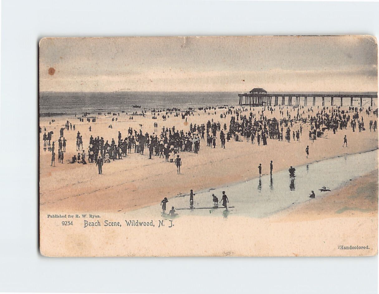 Postcard Beach Scene Wildwood New Jersey USA