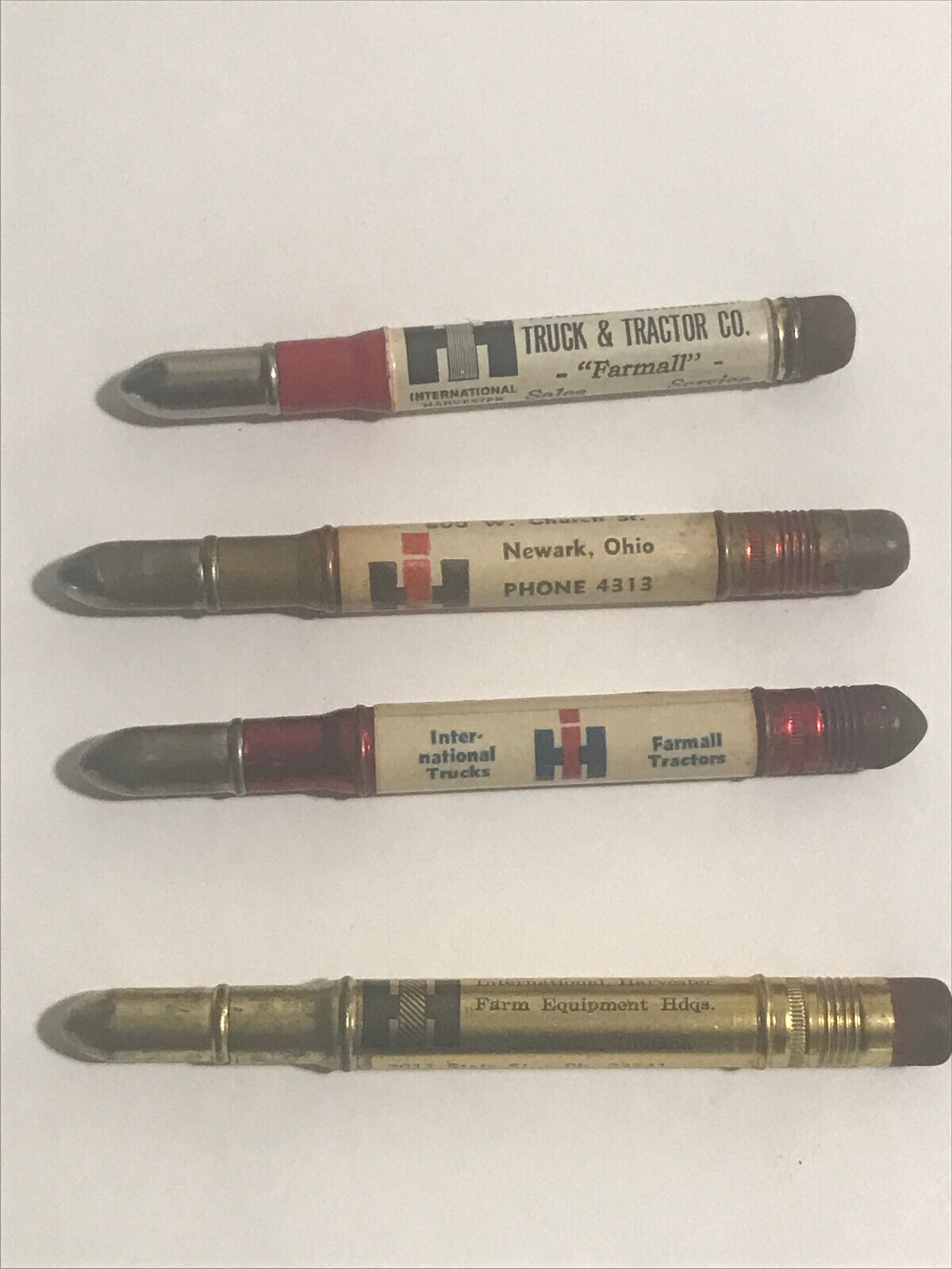 Vintage (4) IH International Harvester Bullet Pencils Hard to Find
