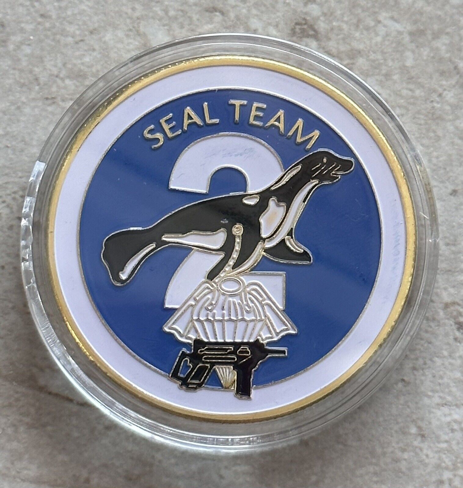US Navy SEAL Team Two Naval Special Warfare Command NSW SOCOM Challenge Coin USN