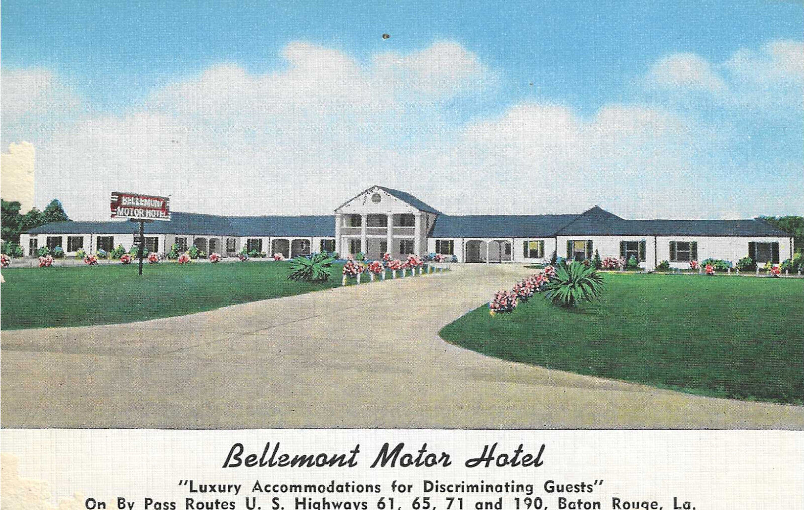 c1949 Postcard Louisiana Baton Rouge LA Bellemont Motor Hotel Motel Unposted