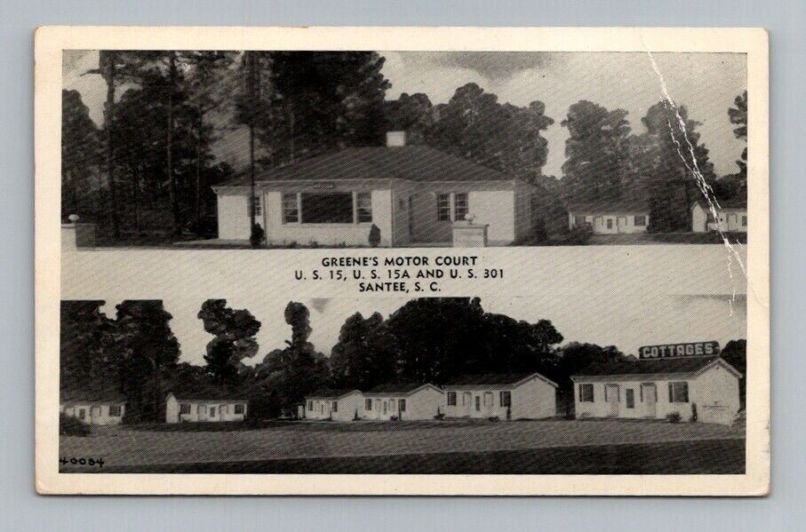 Greene\'s Motor Court Santee SC Vintage Postcard