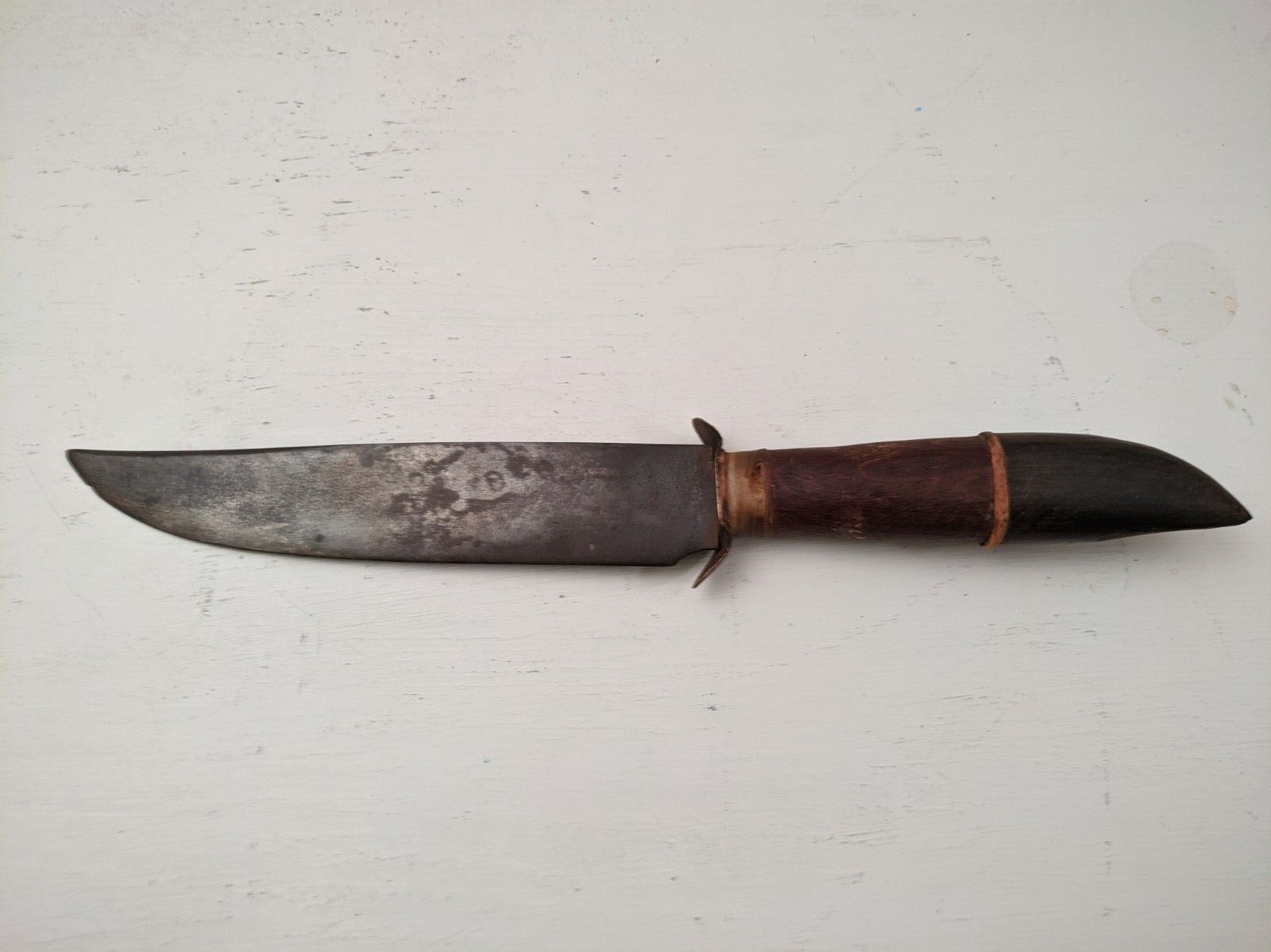 Antique Vintage Handmade Knife 1800s Custom Wood Handle & Guard Unknown Maker