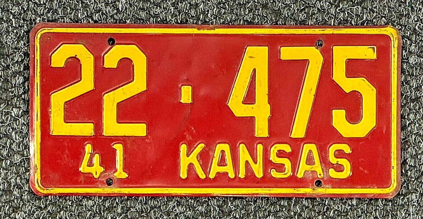 1941 KANSAS license plates – SUPERB ALL ORIGINAL vintage antique auto tags
