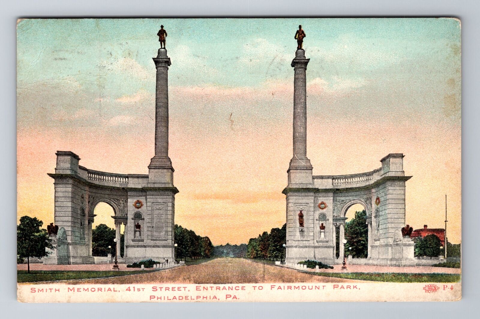 Philadelphia PA- Pennsylvania, Smith Memorial, Antique, Vintage c1908 Postcard