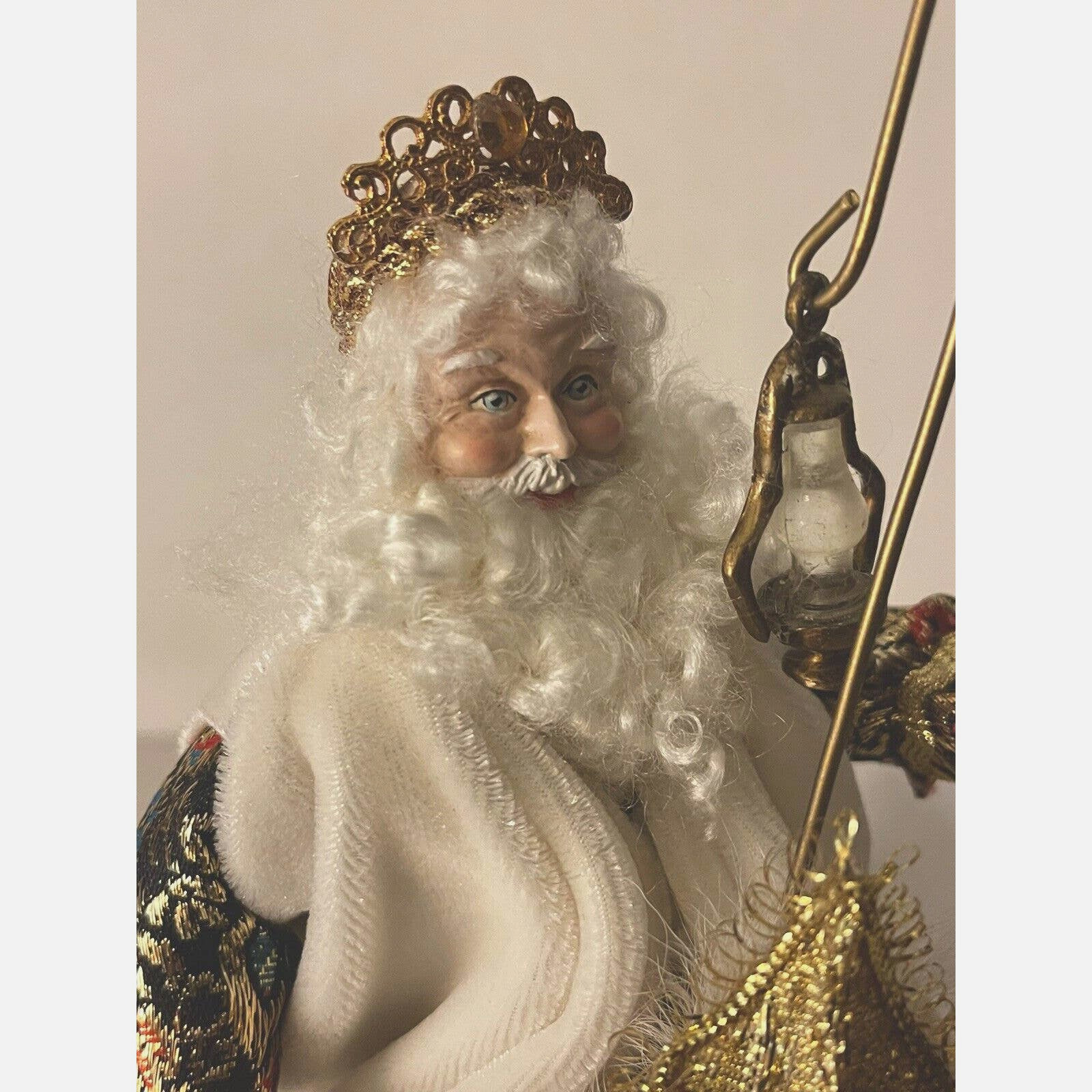 St. Nicholas Santa Claus On White Horse Christmas Figurine
