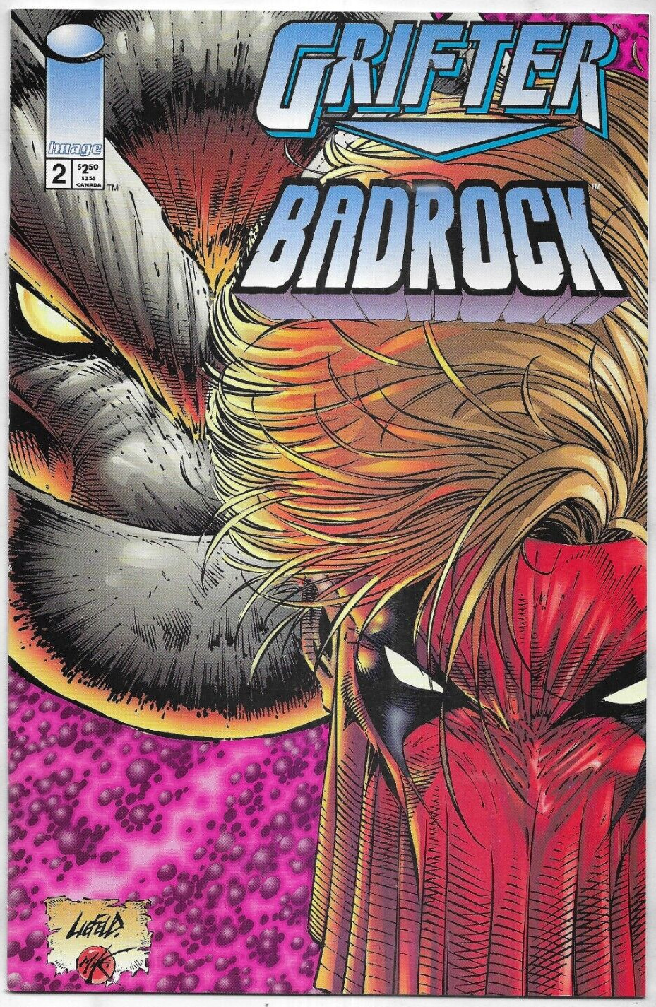 Grifter Badrock Comic 2 Cover A First Print 1995 Rob Liefeld Stephenson Image .