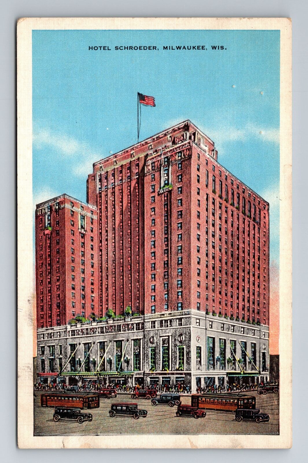 Milwaukee, WI-Wisconsin, Hotel Schroeder Antique c1936 Souvenir Vintage Postcard