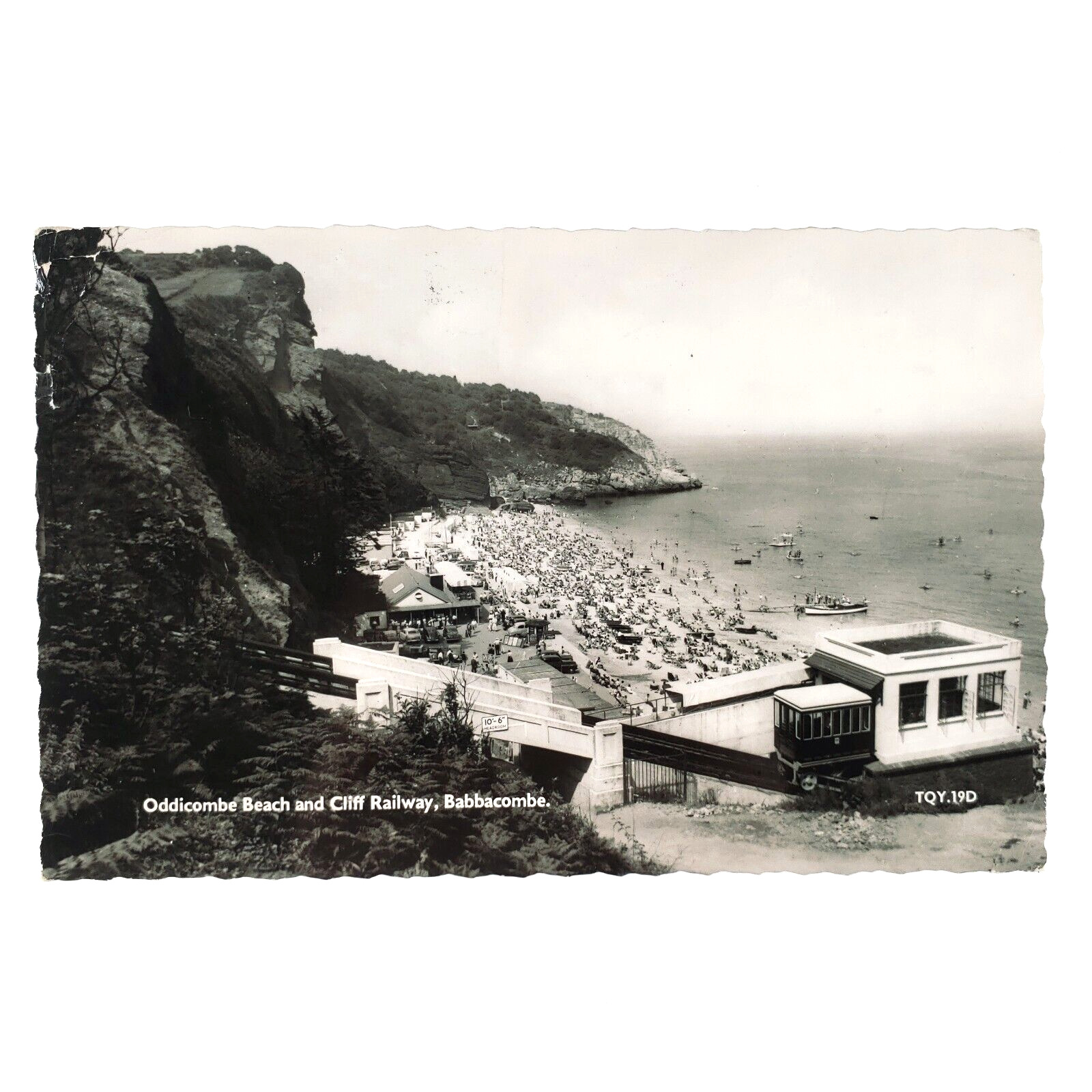 Babbacombe Cliff Railway RPPC Postcard 1960s Oddicombe Beach Torquay Photo C3445