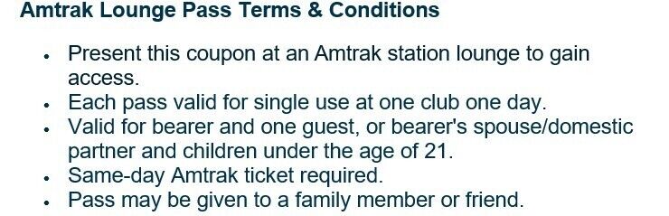Amtrak Lounge Pass Coupon expires 7/20/24--Fast Shipping