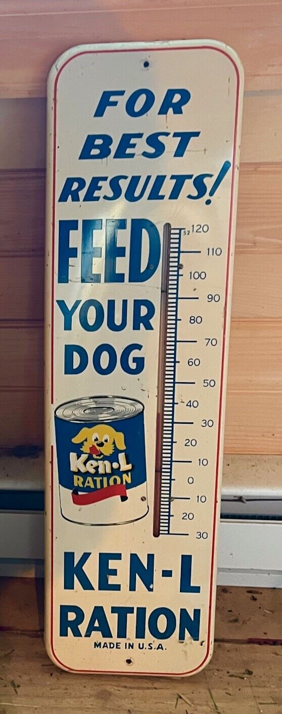 Original Ken-L-Rations Dog Food Wall Advertising Thermometer