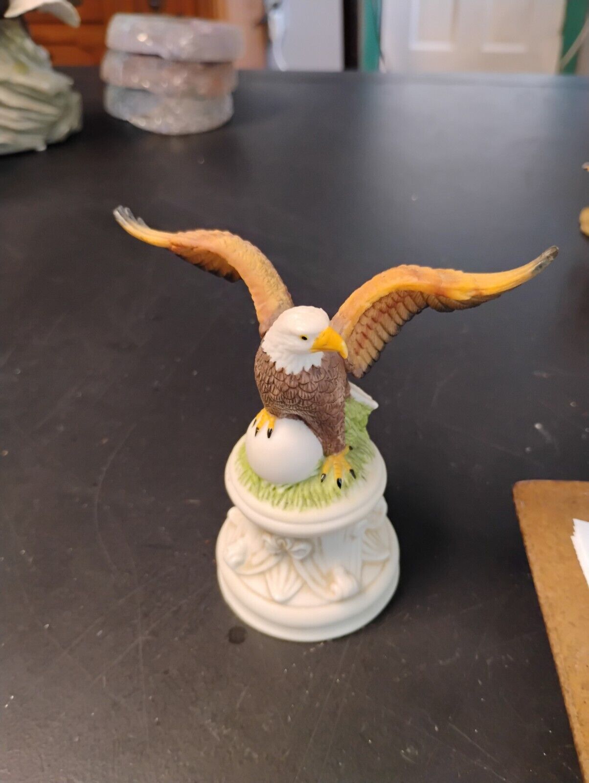 Porcelain Eagle With An Egg Figurine